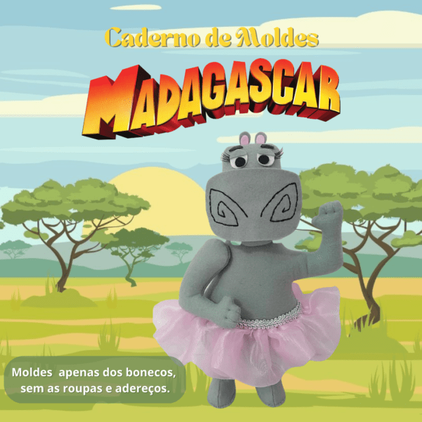 Moldes do madagascar em feltro